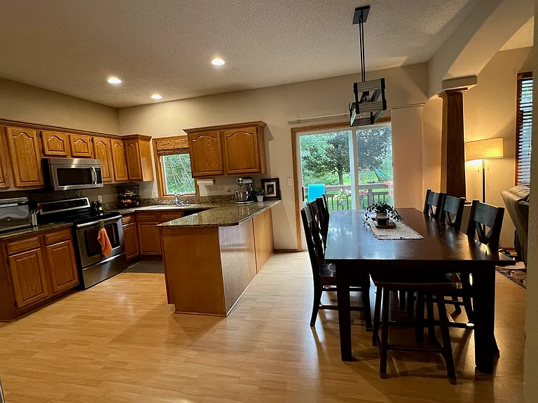 Dining area opens to deck area