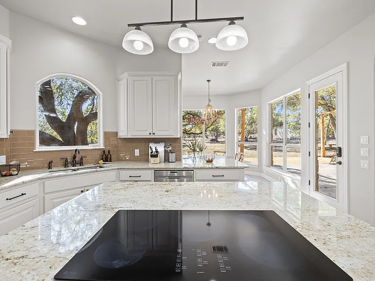 Kitchen with View of Seating