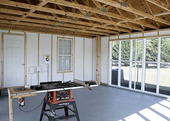 Inside screen room.