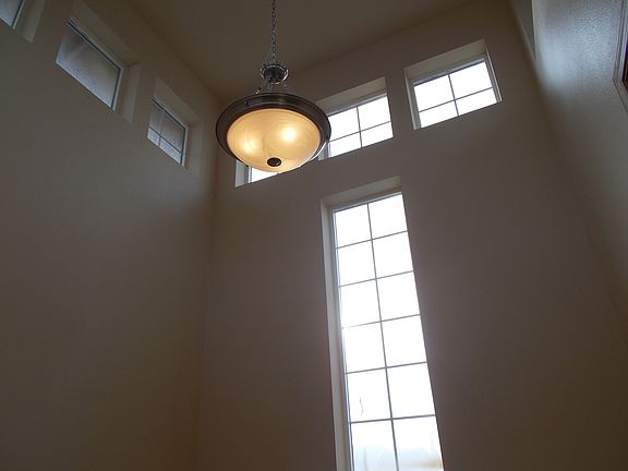 Soaring foyer ceiling