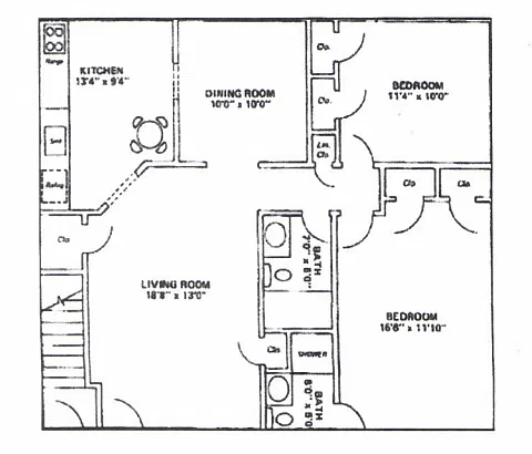 Floor plan 2 Bed 2 Bath