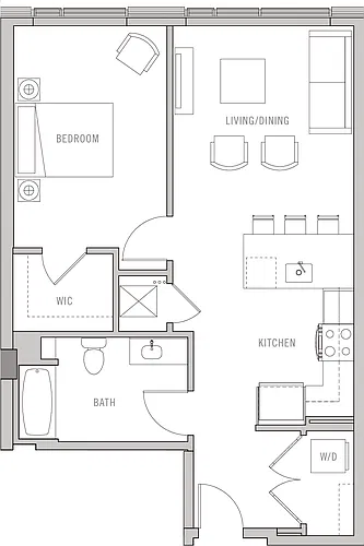 Floor plan 1 Bed-1 Bath-B4