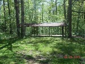 Large back yard with covered picnic area