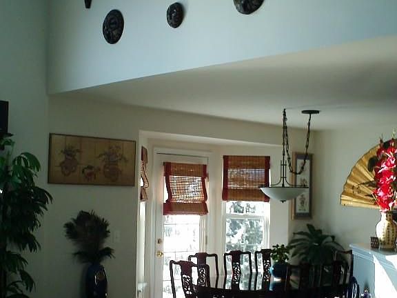 living room facing dining room