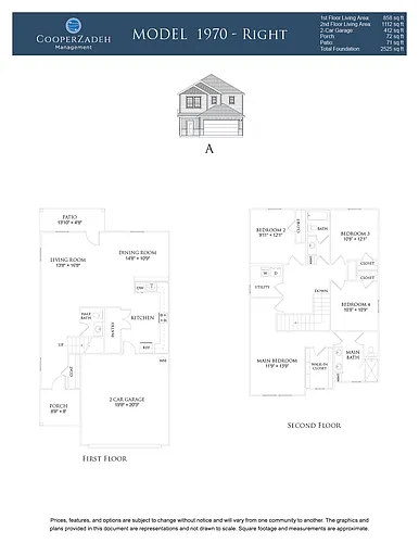 Floor plan 4 Bedrooms and 2 bathrooms