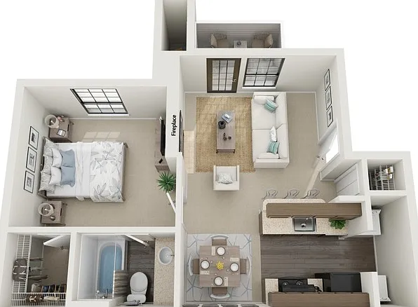 One Bedroom, 550 sqft, Patio/Balcony, Fireplace, Full Size Washer/Dryer Connections One Bedroom, 550 sqft, Patio/Balcony, Fireplace, Full Size Washer/Dryer Connections