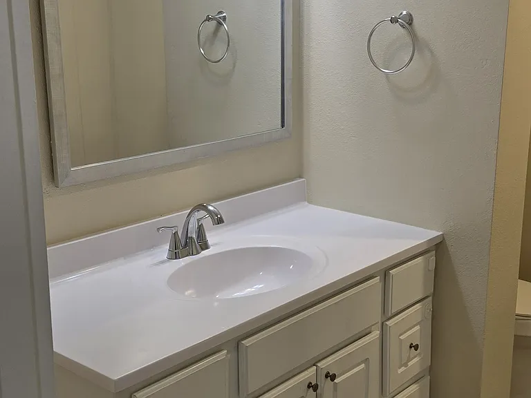 Clean, updated bathroom with modern touches