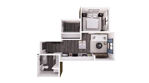 Floor plan 1X1 C