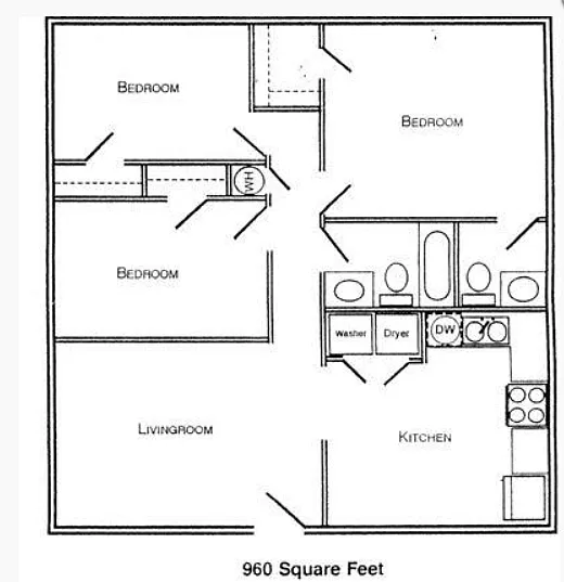 Floor plan 3Bed-1.5Bath
