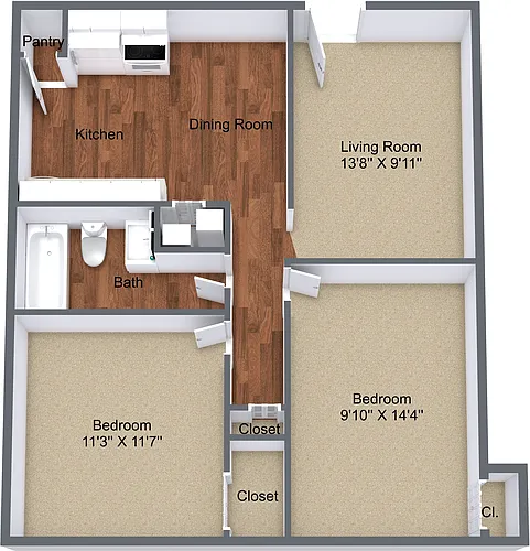 Floor plan Two Bedroom