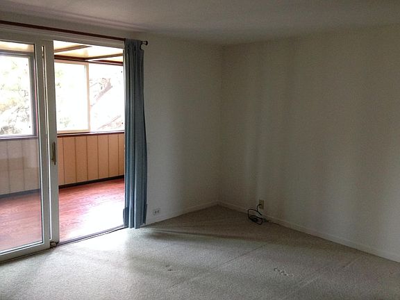 bedroom with converted deck, as workspace.