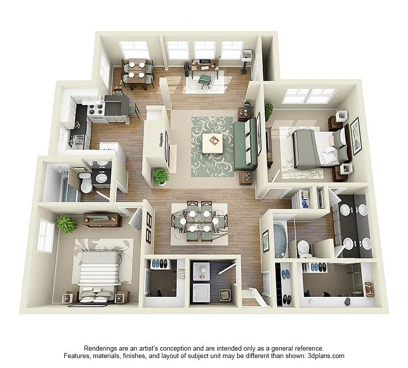 Floor plan 2 Bed 2 Bath XLG