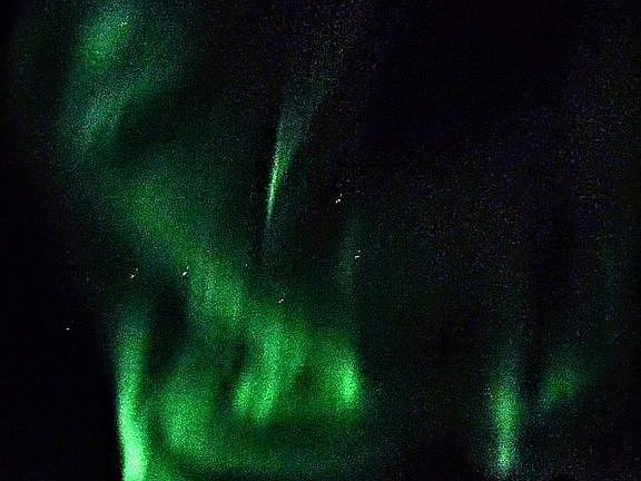 Northern lights over farm 