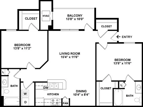 2 Bed 2 Bath | 1092 sqft 2 Bed 2 Bath | 1092 sqft