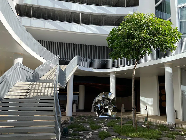 Stairway from drop off to 2nd floor