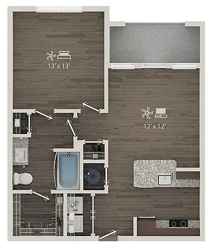 Floor plan Sunglow w/ Balcony