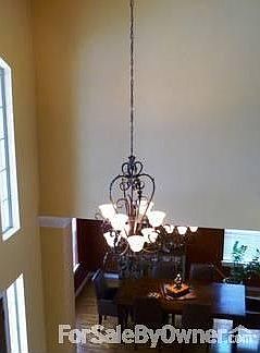 Striking light fixtures : Attractive, updated light fixtures throughout the house.