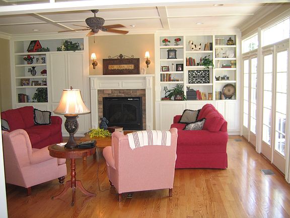 Greatroom with stone fireplace