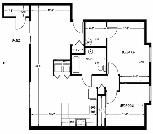 Floor plan 2X2 Classic