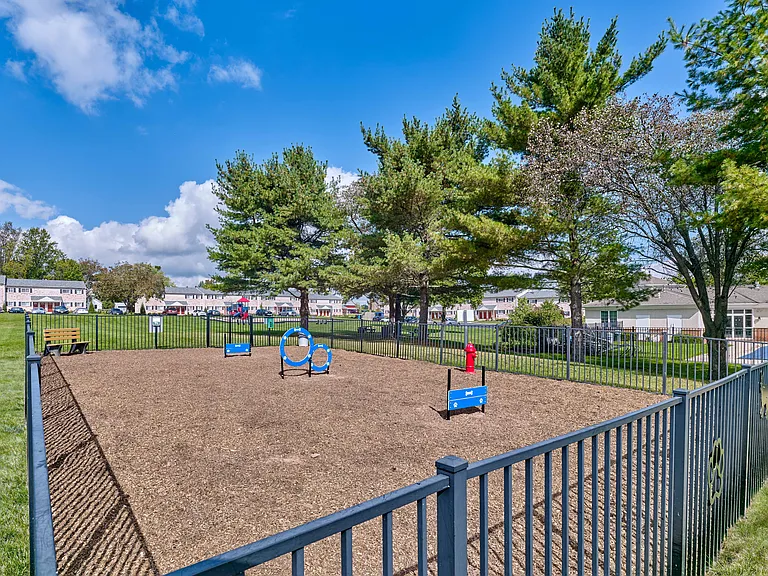 Village Square dogpark and lush landscaping.