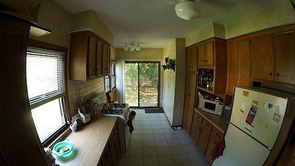 Kitch view into backyard