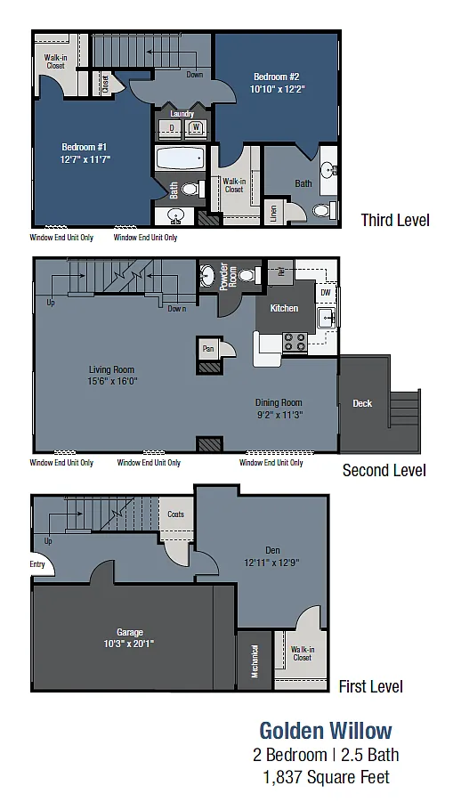 Floor plan Golden Willow - Townhome