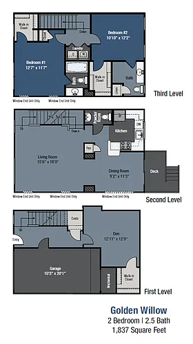 Floor plan Golden Willow - Townhome