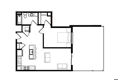 Floor plan 1 Bedroom E