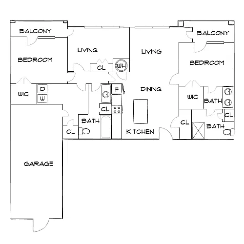 Floor plan Design 3B with Garage