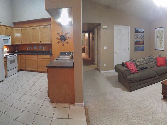 kitchen + dining + living rm
