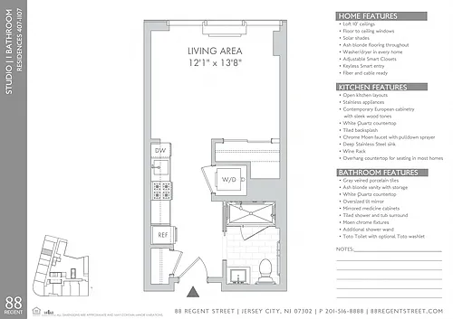 Floor plan 88 Regent - Studio S1c