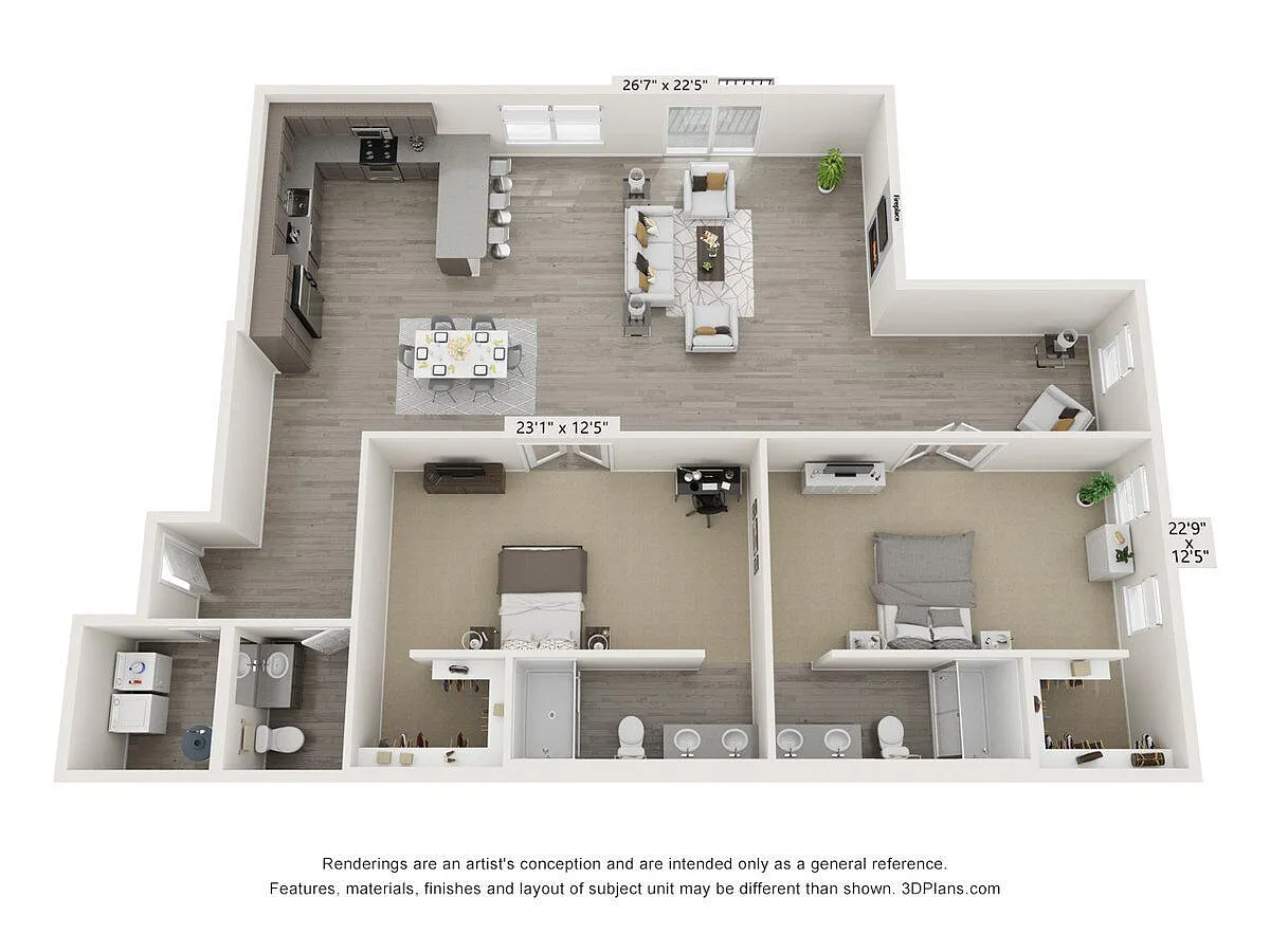Floor plan Two Bedroom