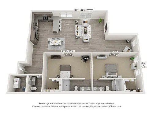 Floor plan Two Bedroom