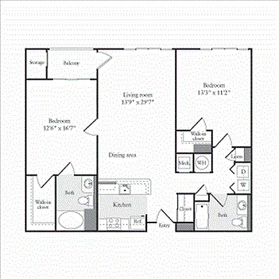 Floor plan 2 Bedrooms J
