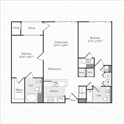 Floor plan 2 Bedrooms J
