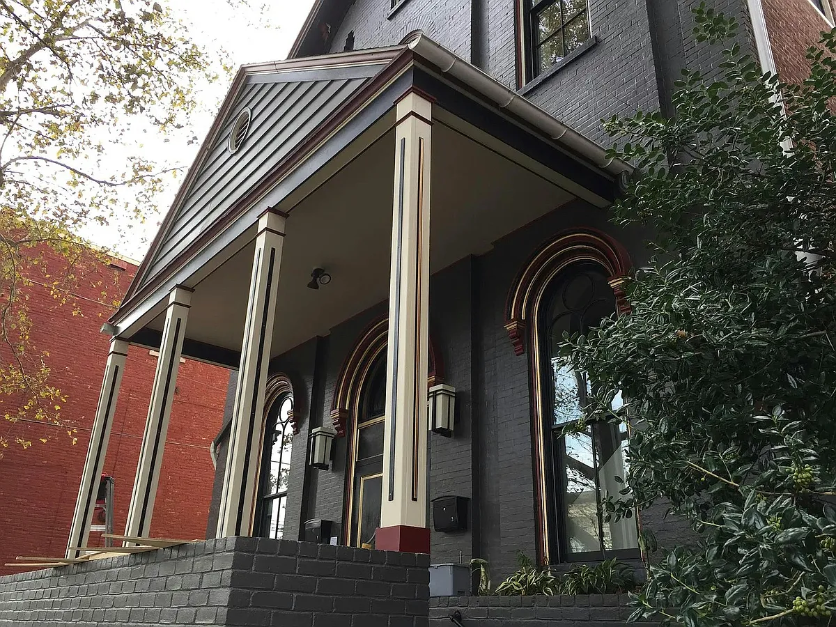 Restored church exterior with rich character - 128 N Mulberry St #1