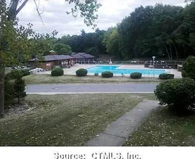 Deck overlooking pool