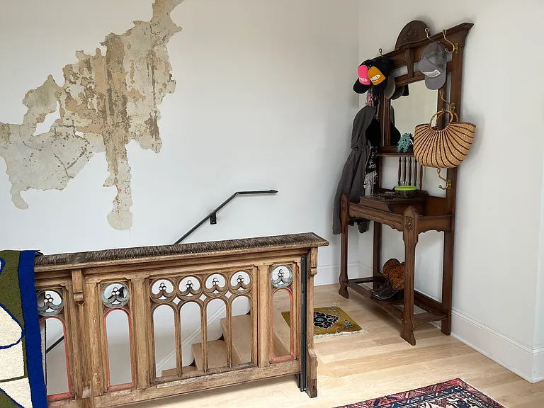 Cool railing and old plaster.