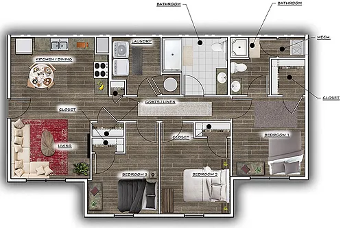 Floor plan 3 Bedrooms