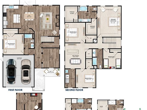 Rendering only. Plan orientation, colors details and dimensions may differ in actual home.