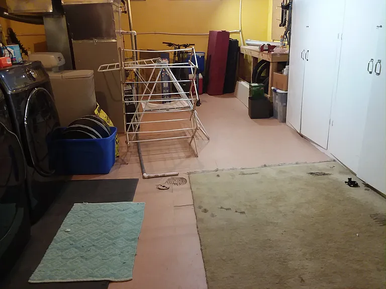 Basement laundry and storage lockers