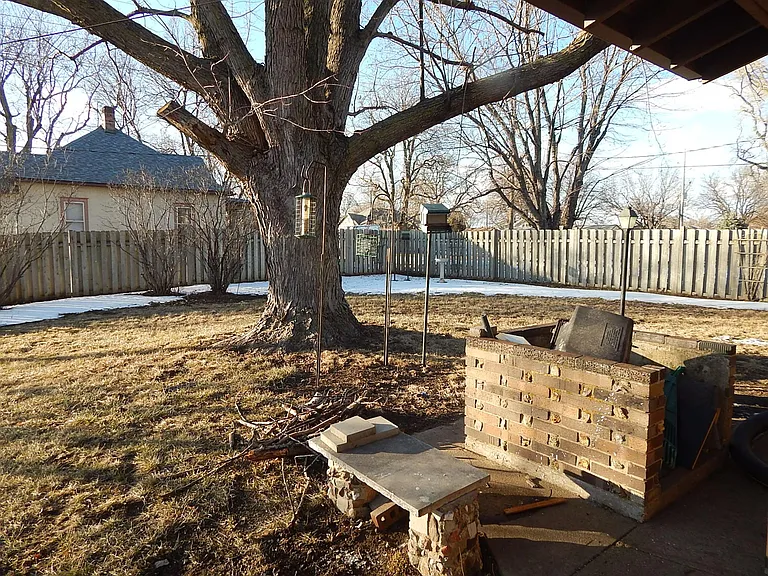 Fenced in back yard