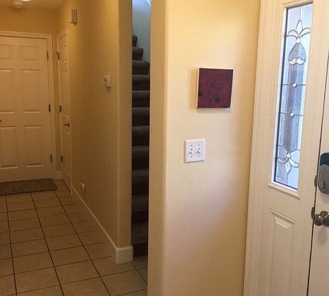 downstairs