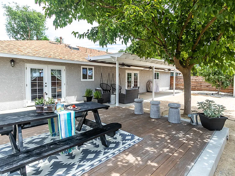 Large private backyard