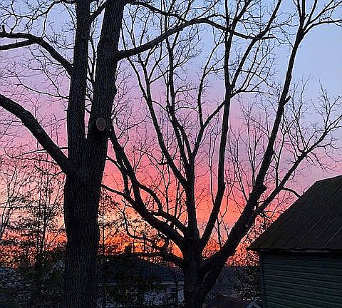 sunrise from kitchen window