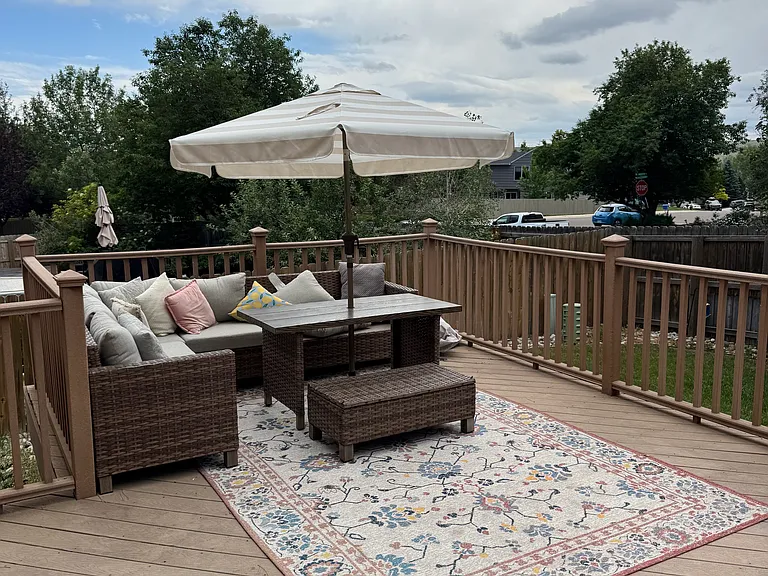 Large Trex Deck perfect for hosting and BBQ season