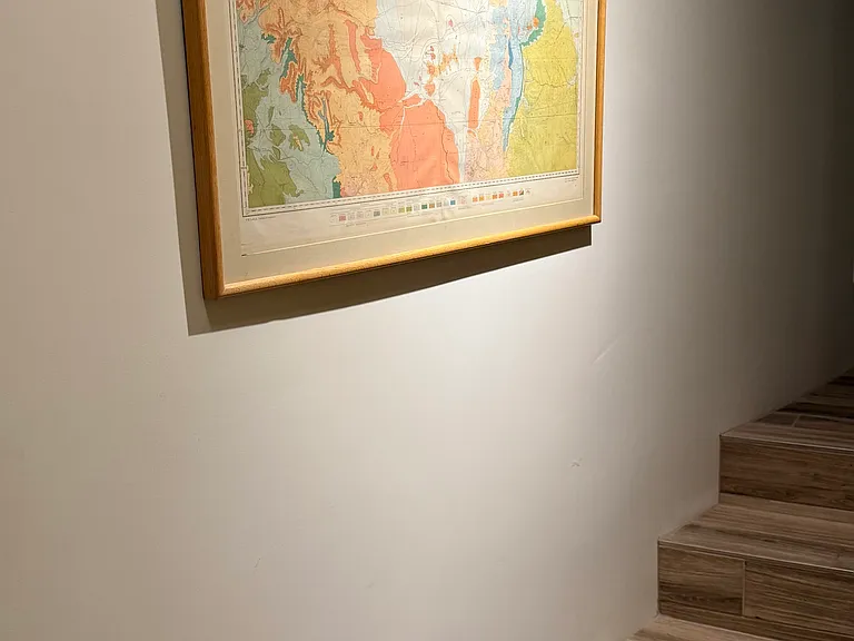 Cool 1847 geologic map of the area in hallway leading to the office