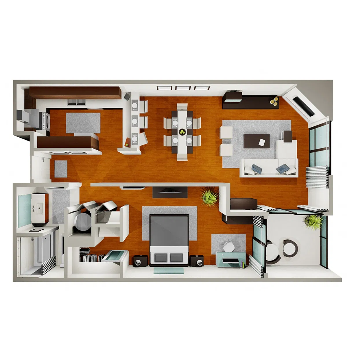 Floor plan Standard One Bedroom Unit