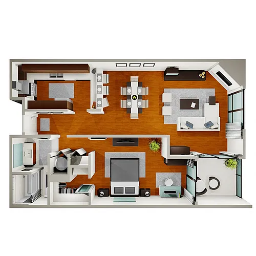 Floor plan Standard One Bedroom Unit