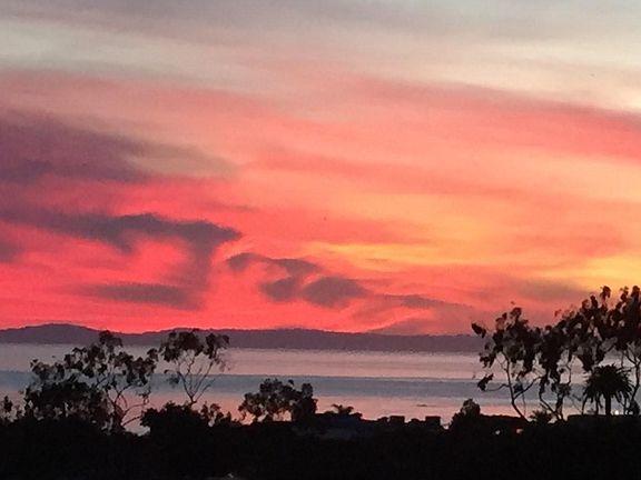 VIEW from Balconies, Patios Hillside Garden sunrise/sunset